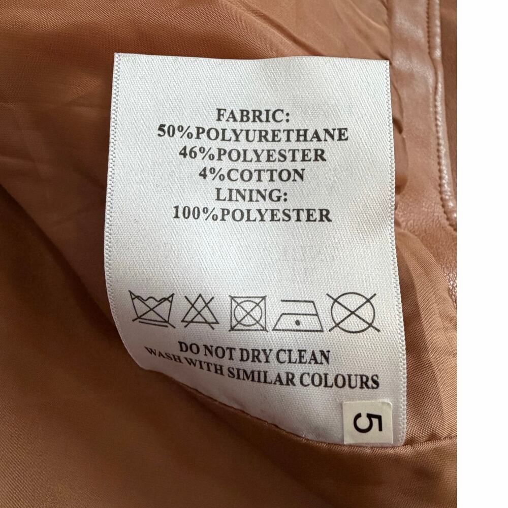 Azalea Wang Cropped Faux Leather Jacket – Puff Sleeve – Brown – Size Med - Picture 6 of 6